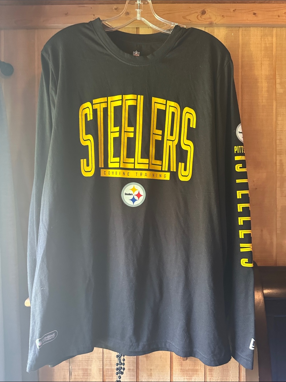 Black Pittsburgh Steelers long-Sleeve Graphic Shirt 8261.5